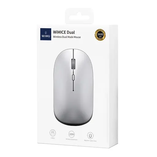 Бездротова миша WIWU WM110 Office Mouse (2.4G+Bluetooth) Silver - фото 5
