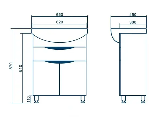 Тумба ПИК Ямайка Т6+ раковина Cersanit Cersania 65 см Белый 30412  - фото 2