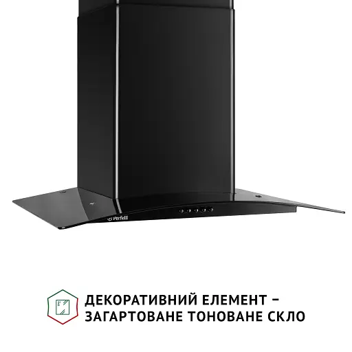 Витяжка декоративна зі склом Perfelli GRASSI 6HMB NERO - фото 3