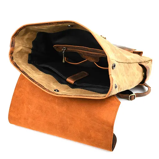 Рюкзак для ноутбука из канвас и крейзи хорс TARWA 42х33х12 см sum0028444 - фото 7