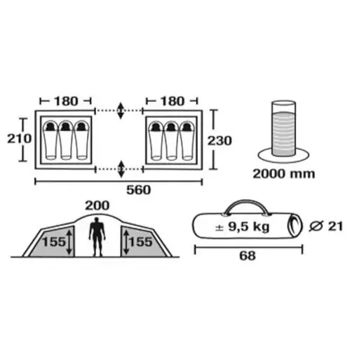 Туристическая палатка 6-местная Time Eco Camping 6 - фото 6