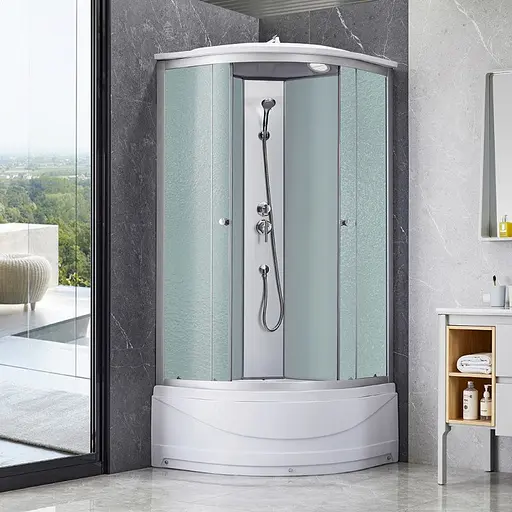 Душевой бокс Lidz Tani SB90x90.SAT.HIGH.FR Frost, Хром матовый, матовый, хром матовый - фото 3