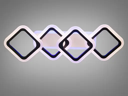 Світлодіодна люстра смарт світильник з пультом, 60Вт, чорна - фото 2