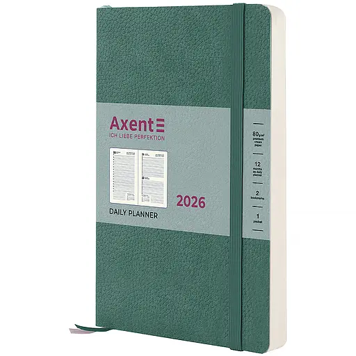 Дневник Axent 2026 Partner Soft Skin 145х210 мм серо-лазурный (8810-26-48-A)