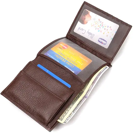 Мужской кожаный кошелек Canpellini 10х13х1 см acs0025700 - фото 4