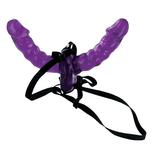 Двойной страпон Fetish Fantasy Double Delight 14 см фиолетовый