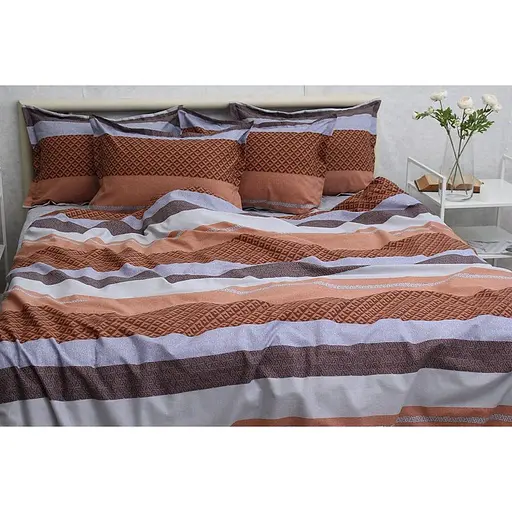 Комплект постельного белья TAG Tekstil с компаньоном Семейный Разноцветный 000240811 (R-T9275)