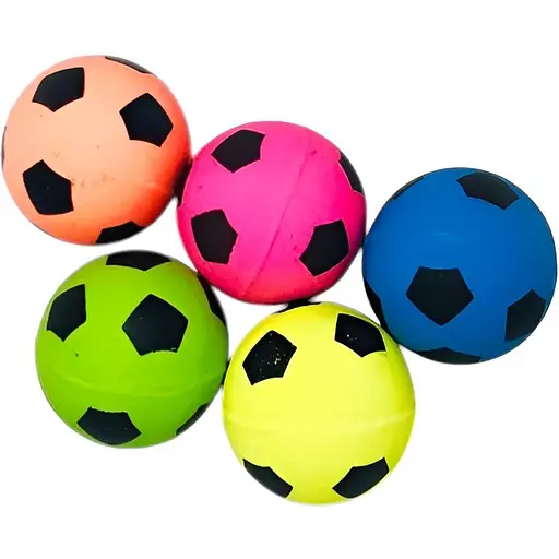 Стрибунець футбольний м'яч Fox іграшки для котів у пакеті 3 см в асортименті - фото 1