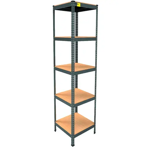 Металевий стелаж Emby Light Series (розмір 1800х450x450мм) 5 полиць ДСП до 100кг Чорний
