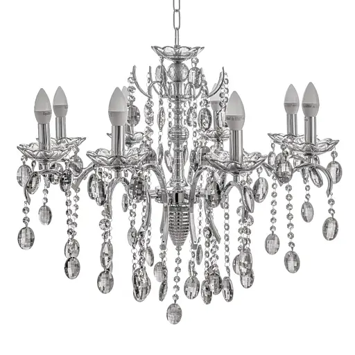 Люстра свічка Brille підвісна кришталева для холу E14 40W (BCL-378S/8) - фото 2