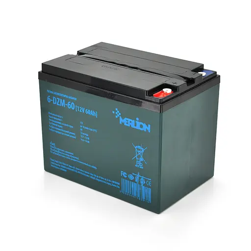Тяговая аккумуляторная батарея AGM MERLION 6-DZM-60, 12V 60Ah ( 265 x 168 x 215) Q2 - фото 1