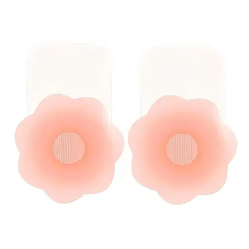 Силіконові пестіси наклейки на груди "Квітка" Тілесний K000943 - фото 4