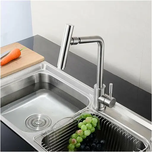 Смеситель для кухни Platinum излив на шарнире 6766 KT нержавеющая сталь - фото 3