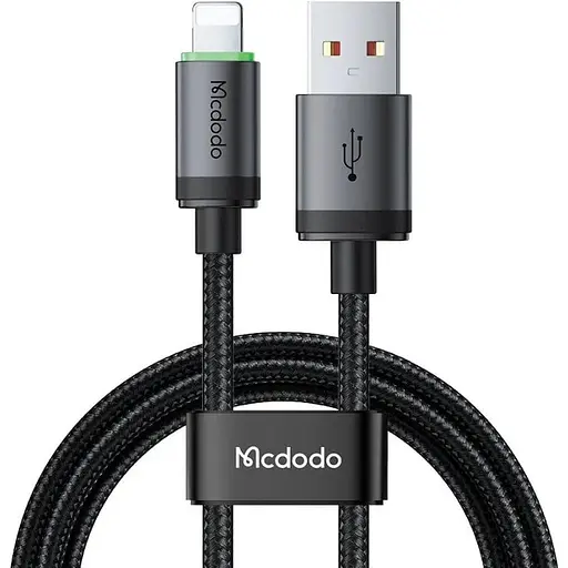 Кабель Mcdodo USB-A to Lightning Cable with Charging Light 1 м Черный - фото 1