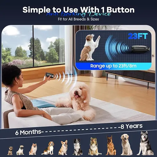 Устройство против лая, Ручной ультразвуковой стопор для лая, Мощные устройства для сдерживания лая собак, устройство - фото 4