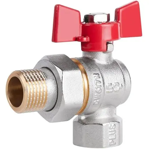 Кран кульовий Thermo Alliance "Американка" Standart 1/2" ВЗ кутовий, латунь, PN40, метелик SD222NW15PN40 - фото 1