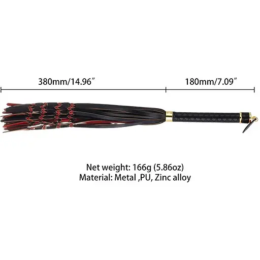 Флогер Lockink Sevanda Red & Black Braided Tail Flogger - фото 6