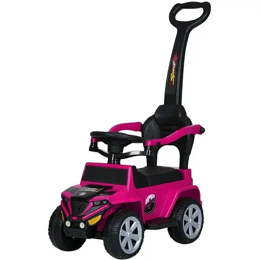 Каталка Bambi Racer M 5805EL 2-в-1 з батьківською ручкою та музикою рожевий