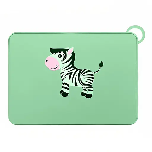 Детский силиконовый коврик под тарелку 30х40 см, A-plus зеленый 84465 - фото 1