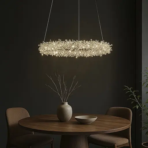 Невероятная хрустальная подвесная латунная люстра Ø 43 см | Ст. MD9105R-400 AB | Line F - фото 1