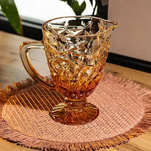 Кувшин стеклянный для компота 1.2 л ребристый графин для лимонада мохито сангрии напитков Yiwu HP-19-187 - фото 2