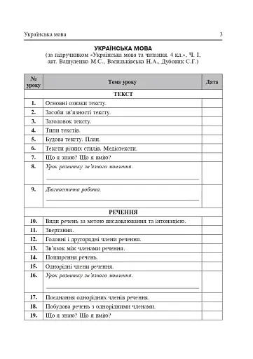 Календарне планування. 4 клас - фото 4