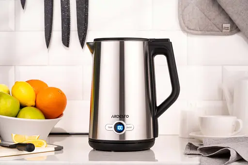 Ardesto Електрочайник EKL-X52E 1.7 л 2200 Вт підвійні стінки LED дисплей 7 темп. режими Strix контроль нержавіюча сталь - фото 3