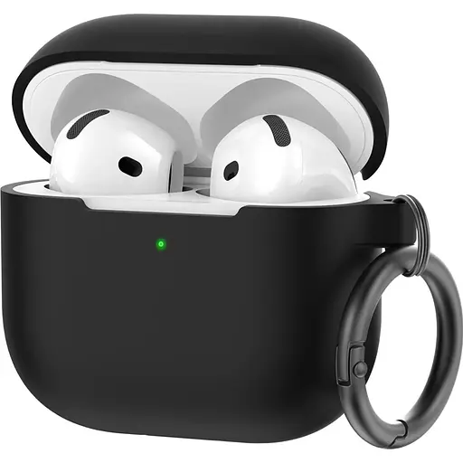 Чехол AhaStyle Colorful Silicone Case для AirPods 4 Black [133811]