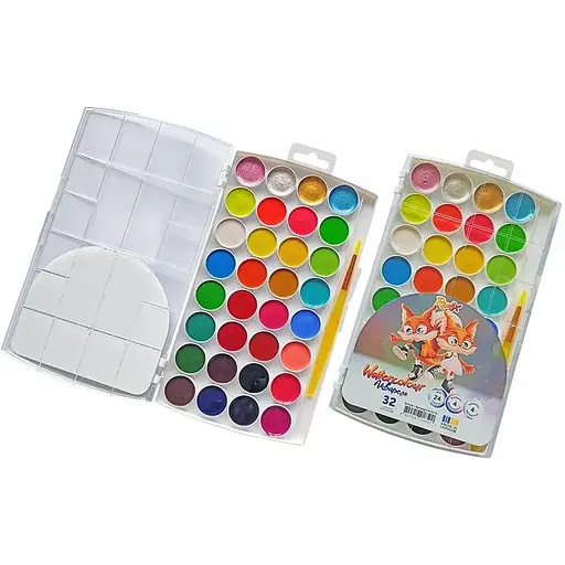 Набір акварельних фарб Rudix 32 кольори з пензлем - фото 3