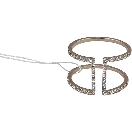 Золоте незамкнене кільце Харківська ювелірна фабрика з фіанітами. 700101 17