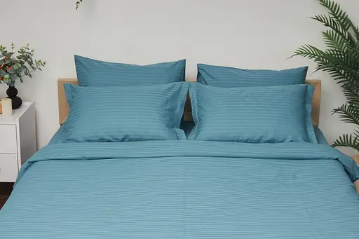 Комплект постельного белья Moon&Star Детский 110x140 см наволочки 2x50x70 см Stripe Green Satin Stripe - фото 3