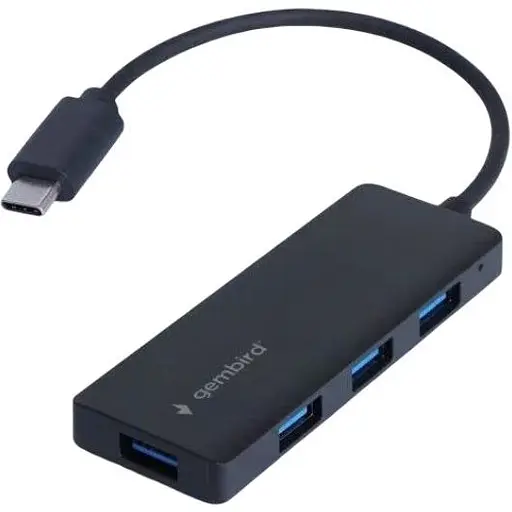 Хаб Usb Gembird UHB-CM-U3P4-02, черный, Type-C 3.1 - 4xUsb 3.1, кабель 15 см - фото 1