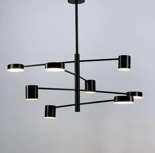 Сучасна чорна LED люстра FLEA з ріжками, що регулюються по осі Line.F DE 31/8 BK - фото 5