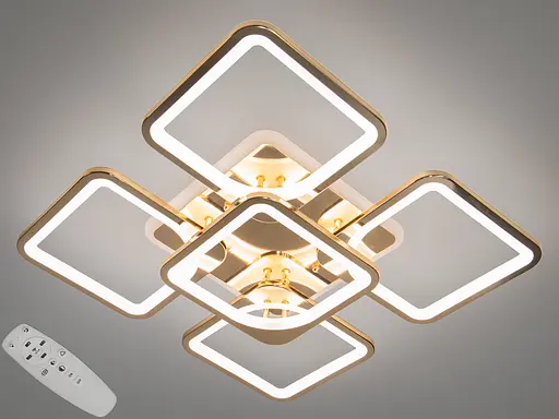 Золотая люстра с пультом, диммером, 150Вт. - фото 1