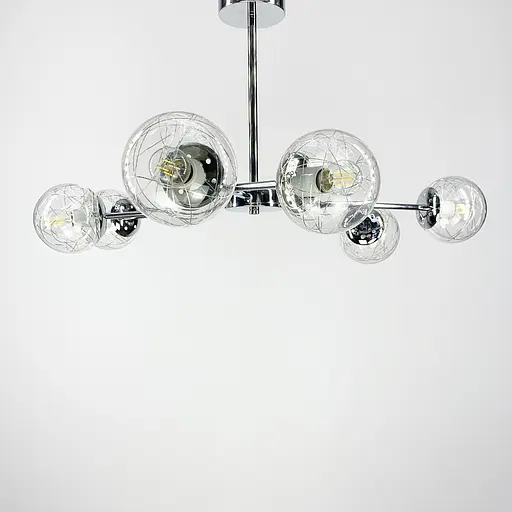 Стельова модель в хромі на 6 плафонів Line.F 8122/6 CR - фото 1