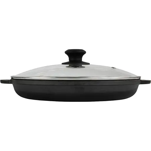 Уцінка. Сковорода-гриль Brizoll Monolith чавунна зі скляною кришкою 30х3.5 см (M3035G-6) - фото 1