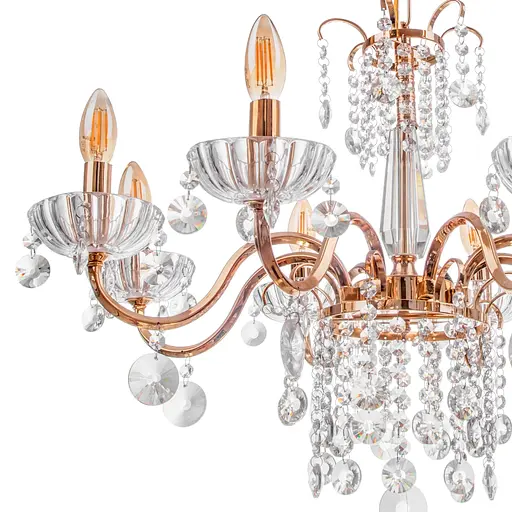 Люстра свеча Brille подвесная хрустальная E14 40W G (BCL-380S/8) - фото 4