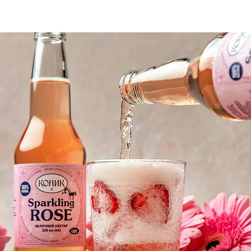 Нектар Коник Sparkling rose яблучний з червоним м'якушем 330мл - фото 4