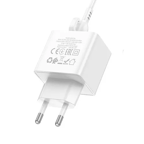 Мережевий зарядний пристрій Borofone BAS12A Erudite single port 18W/QC3.0/1USB білий - фото 1