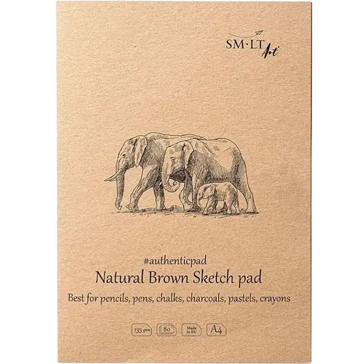 Блокнот-склейка для эскизов SM-LT Art Authentic А4 135г/м2 80л коричневый цвет - фото 1