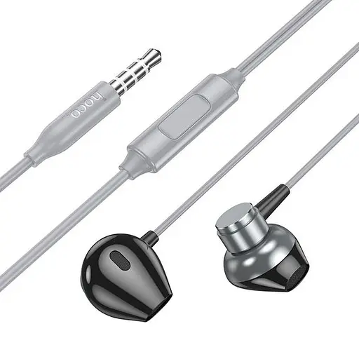 Дротові навушники Hoco M125 Smart metal універсальні earphones with microphone, 3.5mm, 1.2m, metal-grey - фото 2