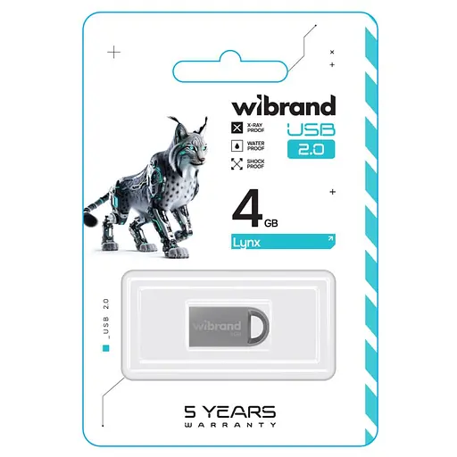 Flash Wibrand USB 2.0 Lynx 4Gb Silver - фото 2