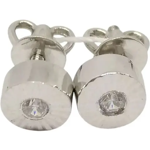 Золотые серьги-пуссеты Favoritum с фианитами. 211360_2Б