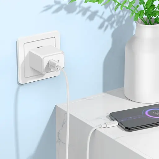 Мережевий зарядний пристрій Hoco CS12A USB 18W білий - фото 2