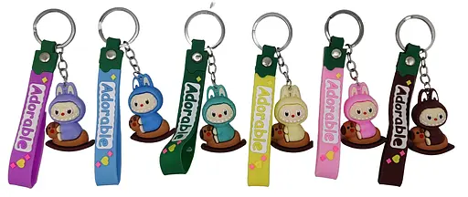 Брелок силіконовий з хлястиком Labubu 5 см (В асортименті)