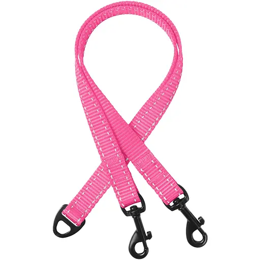 Повідець-спарка для собак рефлекторний Barksi Active (ширина 16 мм, довжина 60 см) рожевий - фото 1