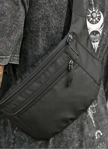 Мужская сумка на пояс бананка Sambag Tirso Max черный тканевый 38×17×6 см (80341065m) - фото 5