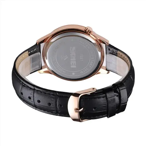 Чоловічий кварцовий годинник Skmei 1581 Prestige чорні з рожевим - фото 8