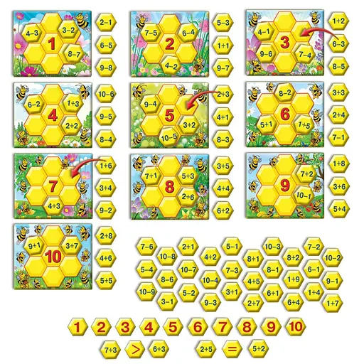 Дитяча настільна гра "Вчимося рахувати з бджілками" 82586 укр. мовою - фото 3