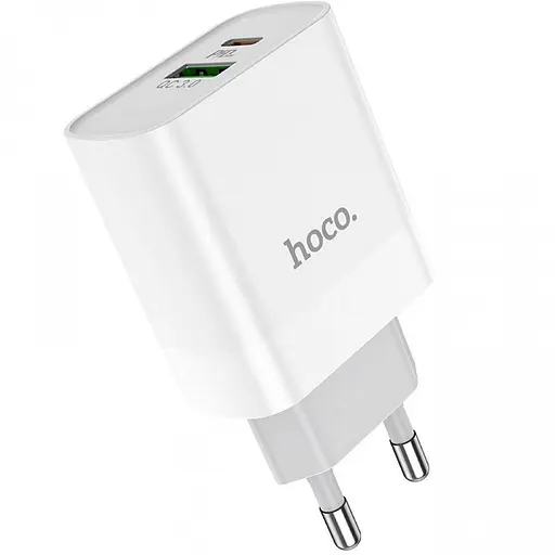 Мережевий зарядний пристрій Hoco C80A Plus PD20W + QC3.0 2 порти швидке заряджання універсальний